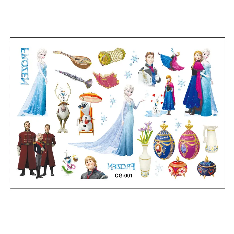 Frozen Anna Elsa Princess Tattoo Stickers Disney Toy Children\'s Birthday Party Decoration Frozen Cartoon Sticker Toys Kids Gifts