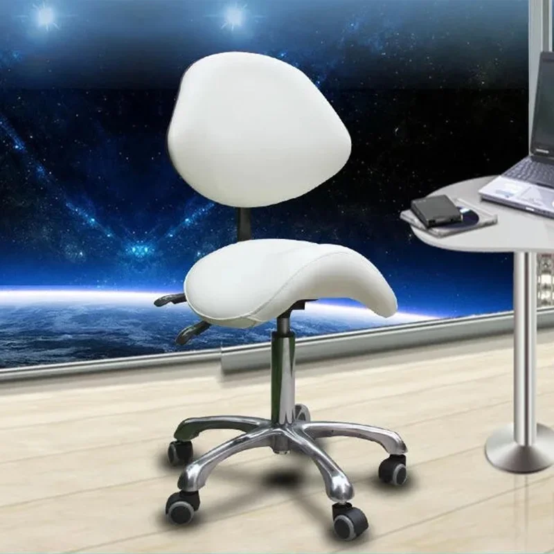 Ergonomic Swivel Dental Chair Saddle Doctor's Stool Adjustable Backrest Leather Dentist Spa Rolling Chair Beauty Salon Clinic