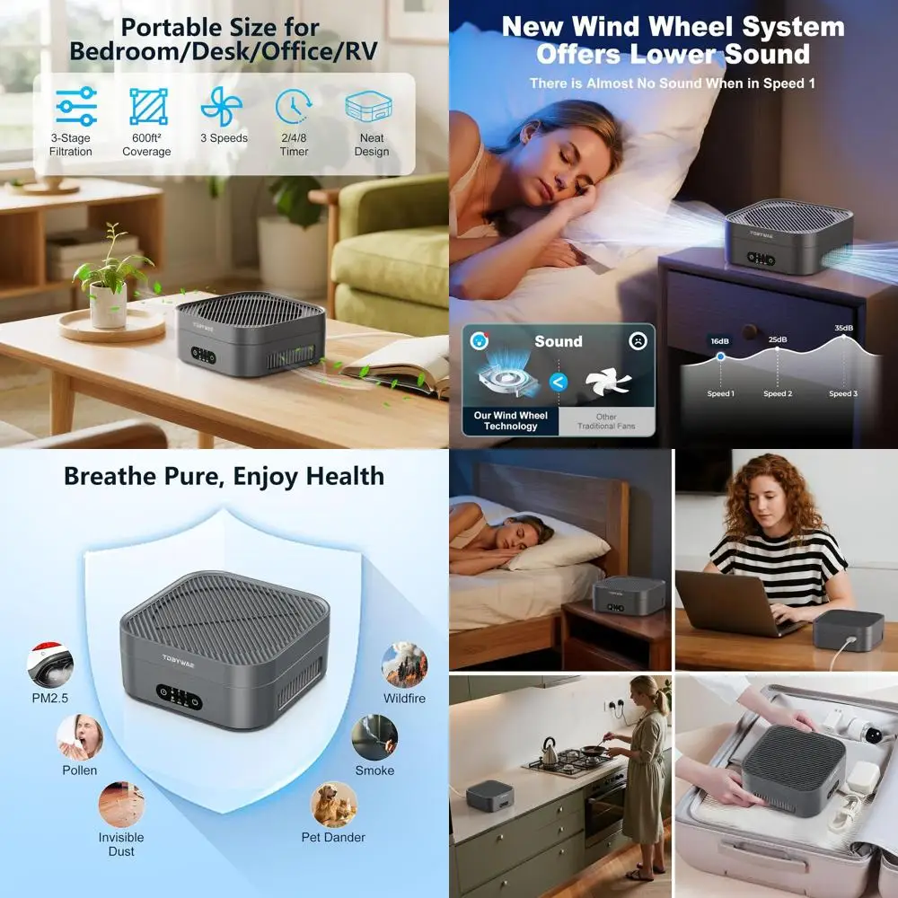 

Настоящий очиститель воздуха с HEPA-фильтром для помещений площадью 600 кв. футов. Портативный очиститель воздуха для дома, удаляющий пыль, пыльцу, запахи и дым от домашних животных, для спальни, офиса, автомобиля.