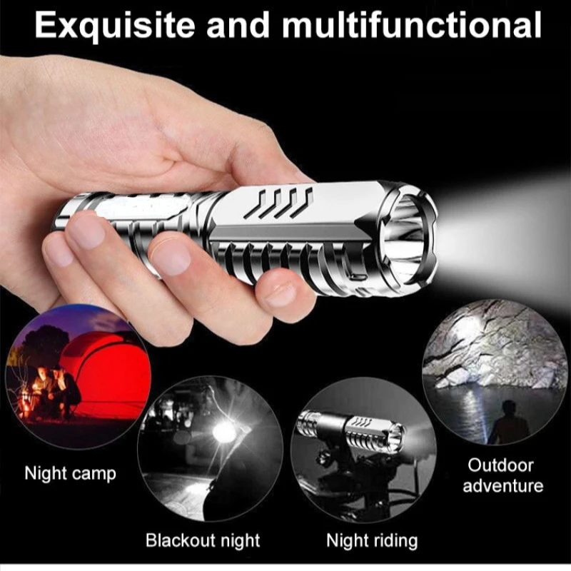 Petite lampe de poche aste multifonctionnelle, lampe de poche portable, éclairage domestique extérieur