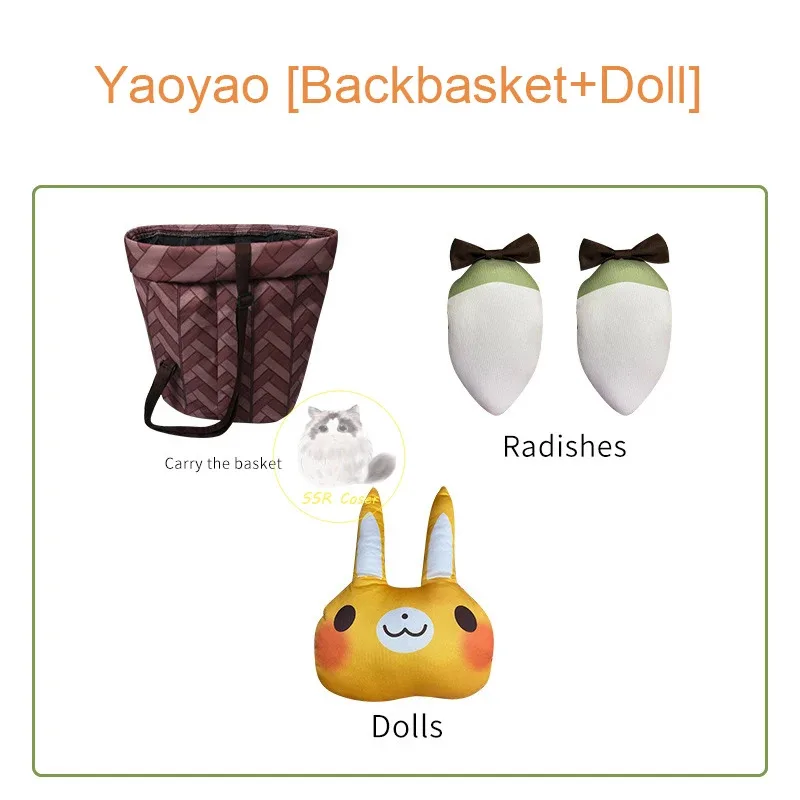 ゲームコスチューム原神インパクトヤオヤオ制服ドレスウィッグウサギぬいぐるみコスプレハロウィン服ガールズ;6'x、9;y'