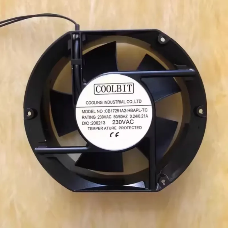 

COOLBIT CB17251A1-HBAPL-TC AC 230V 0.24/0.21A 172x150x51mm 2-Wire Server Cooling Fan