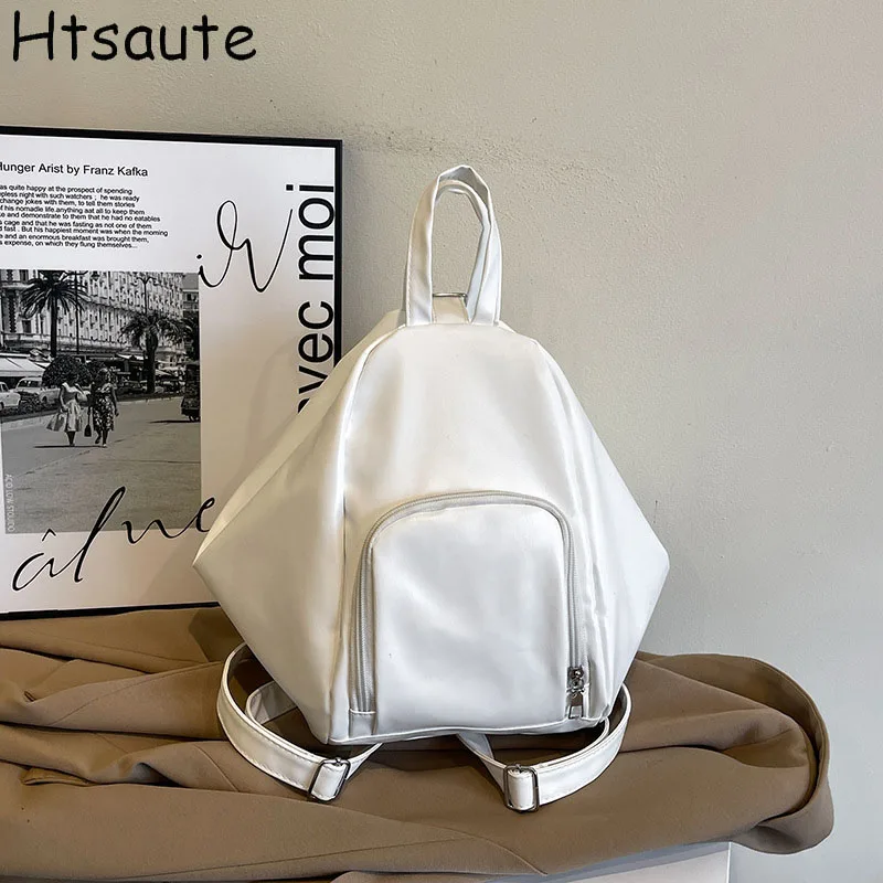 Fashion Double Shoulder Bags PU Leather Backpacks Vintage  Backpack Female Schoolbag Travel Bags Knapsack mochilas mujer