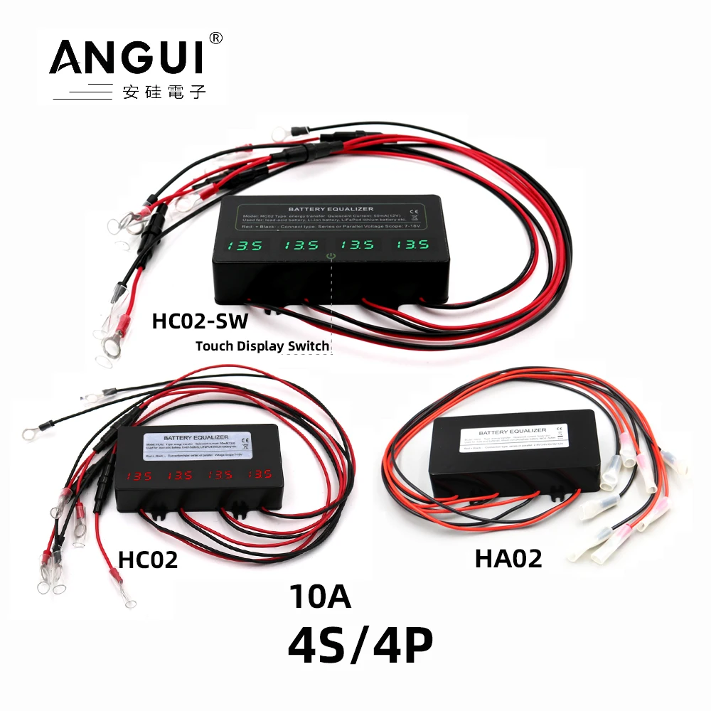 

ANGUI HC02 Battery Equalizer with Touch Switch 24V 36V 48V Batteries Monitor Tester Voltage Active Balancer Lead Acid Li-ion Con