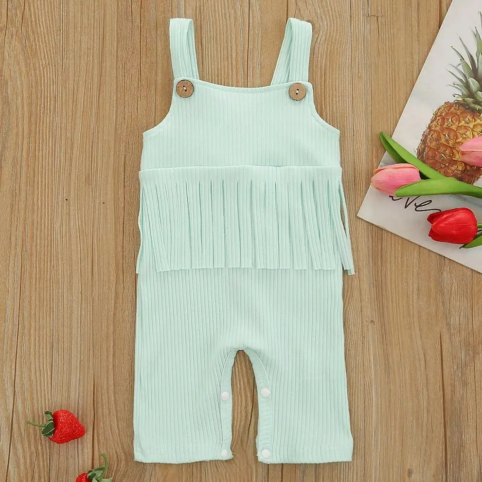 Baby Girls Romper Boy Fashion Strap Sleeveless Button Playsuit Vest Jumpsuit Cartoon Print Overalls Newborn Clothes Outfit A439