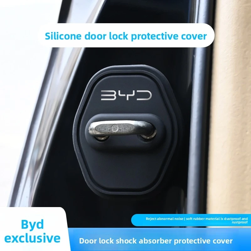 BYD Series Car Door Silicone Protective Cover Door Lock Silent Anti-collision Shock-absorbing Buffer for BYD Atto 3 Seal Dolphin