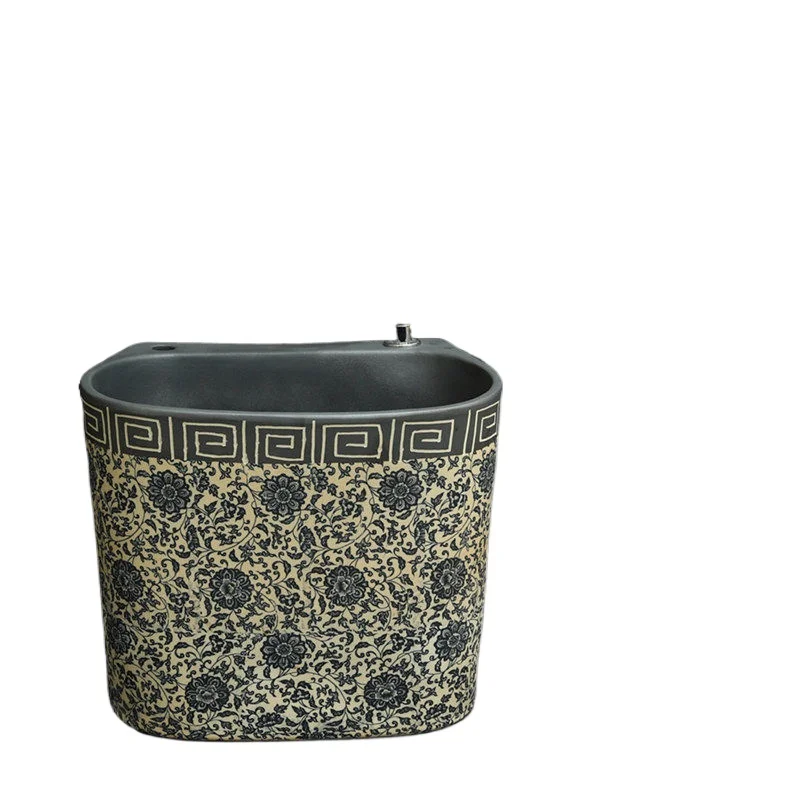 

Household mop pool retro balcony automatic launching mop basin ceramic