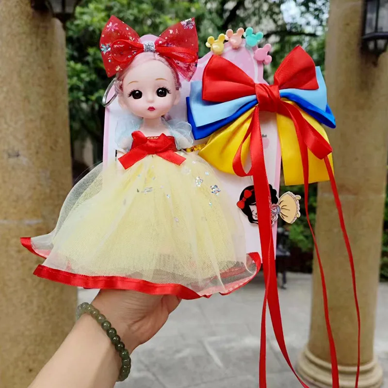 Cute Mini Girl Princess Doll Bow Hair Clip Headdress Accessory Set Children's Play House Toys Best Birthday Gifts For Girls