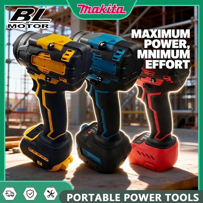 

Бесщеточный электрический гайковерт Makita с литиевой батареей, инструмент для ремонта автомобилей и механических работ