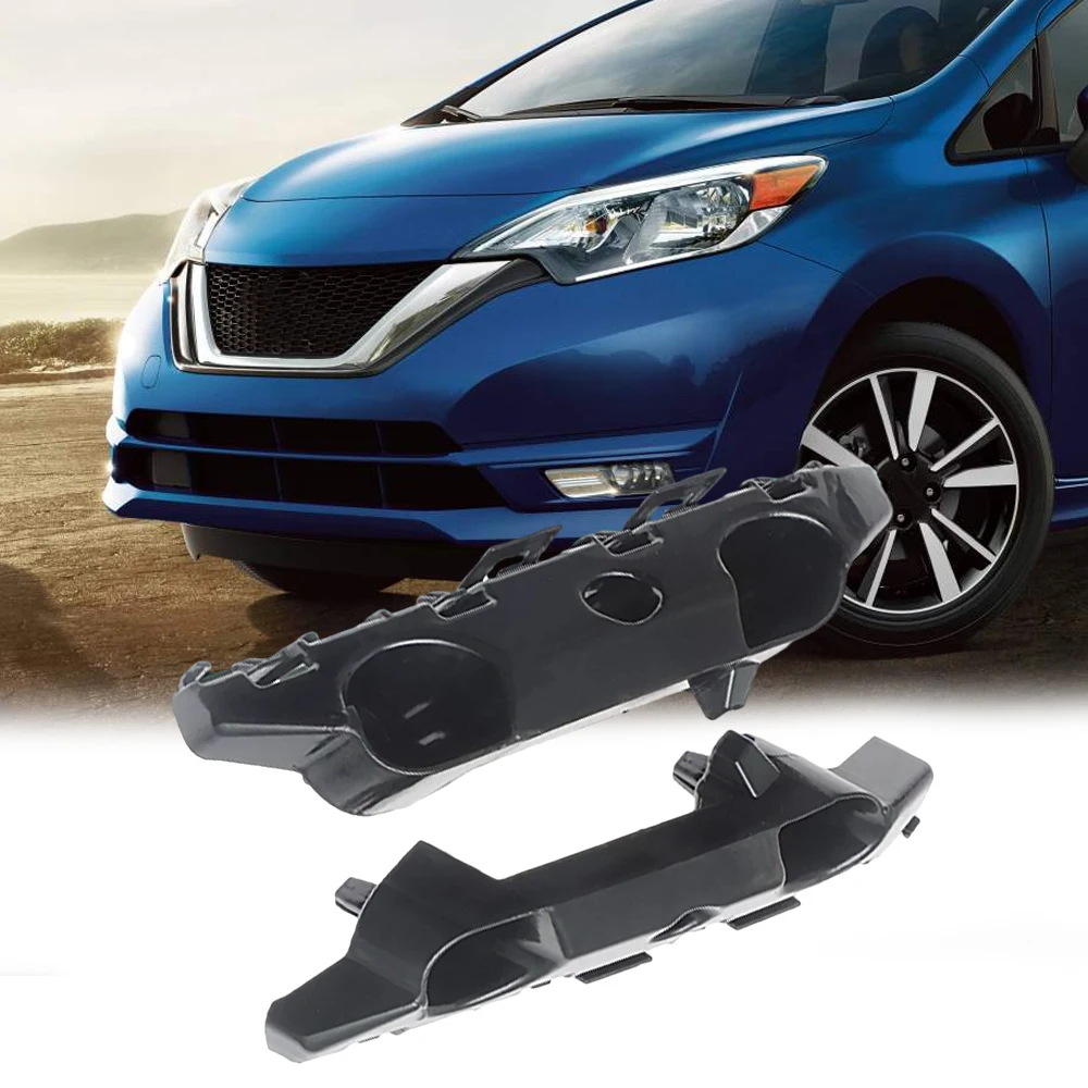 1 Pair RH+LH Car Front Bumper Support Bracket Black for Nissan Versa Note 2014 2015 2016 2017 2018 2019 62225-3VY0A