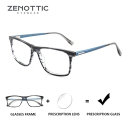 ZENOTTIC Japanese Style Square Prescription Glasses Fashion Myopia Eyewear Handmade Acetate Optical Eyeglasses for Men