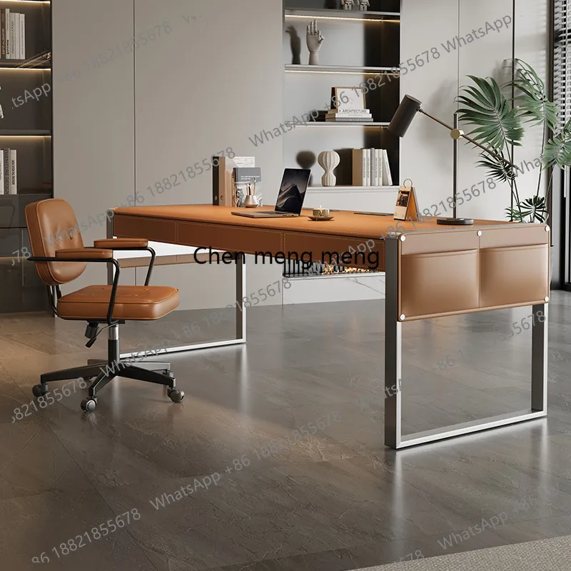 

Light luxury and high end saddle leather Room desks computer desk room offices office desks and workstations study table