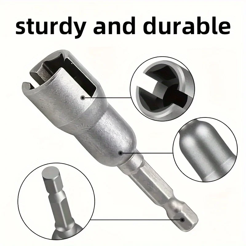 1pc Electric Tool Slot Electric Screwdriver With 1pc Butterfly Bolt Socket Wrench, 6.35mm Hex Socket Conversion Nut