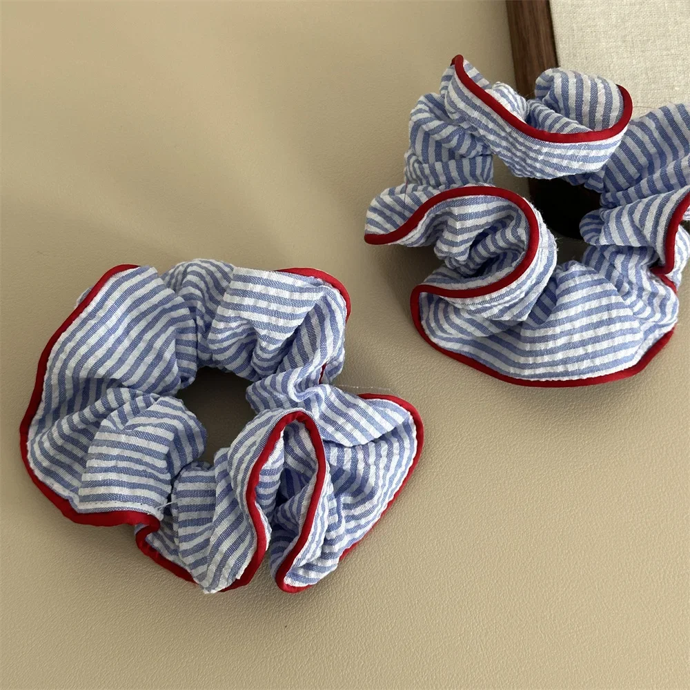 1 قطعة الأزرق والأبيض مخطط صراع اللون الأمعاء الغليظة الشعر الدائري الطازجة ذيل حصان الشعر الدائري الشعر حبل الحلو الرخام رئيس لوحة H #1