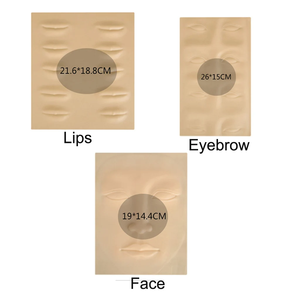 High Quality 3D Silicone Tattoo Practice Skin for Eyebrow Lip Face - Reusable Simulation Skin for Beginners