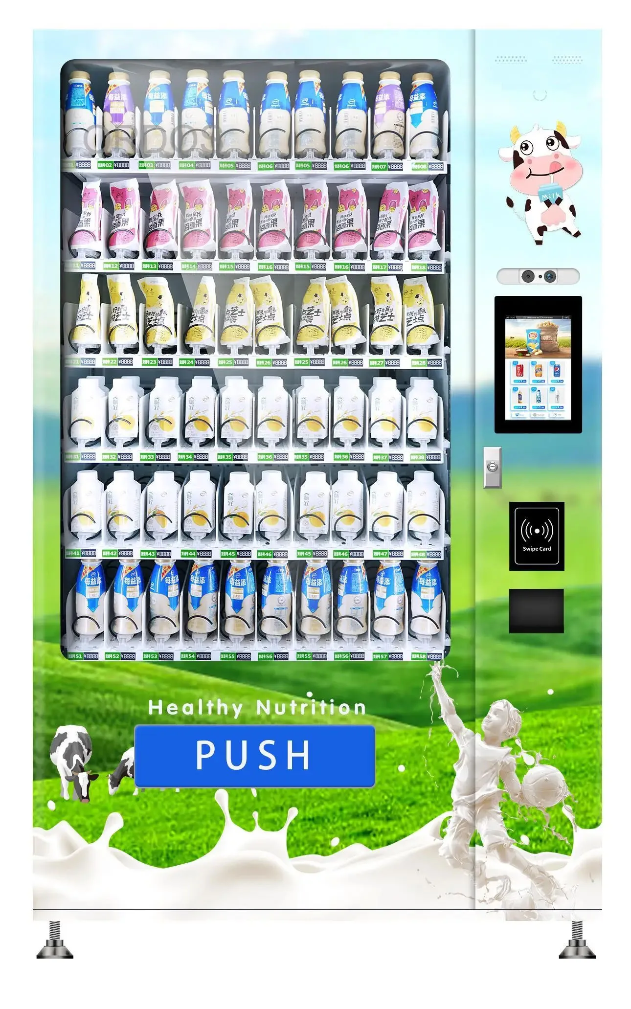 Automatic At Your Service 24/7 Vending Machines Healthy Drink And Milk Vending Machine