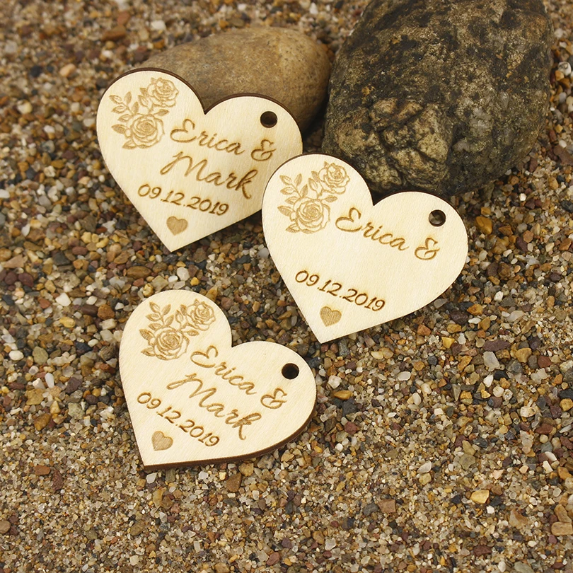 Personalized Engraved Decoration for Bride and Baptism, Table Decor, Favor Tag for Wedding, Bridal Shower Party Favors