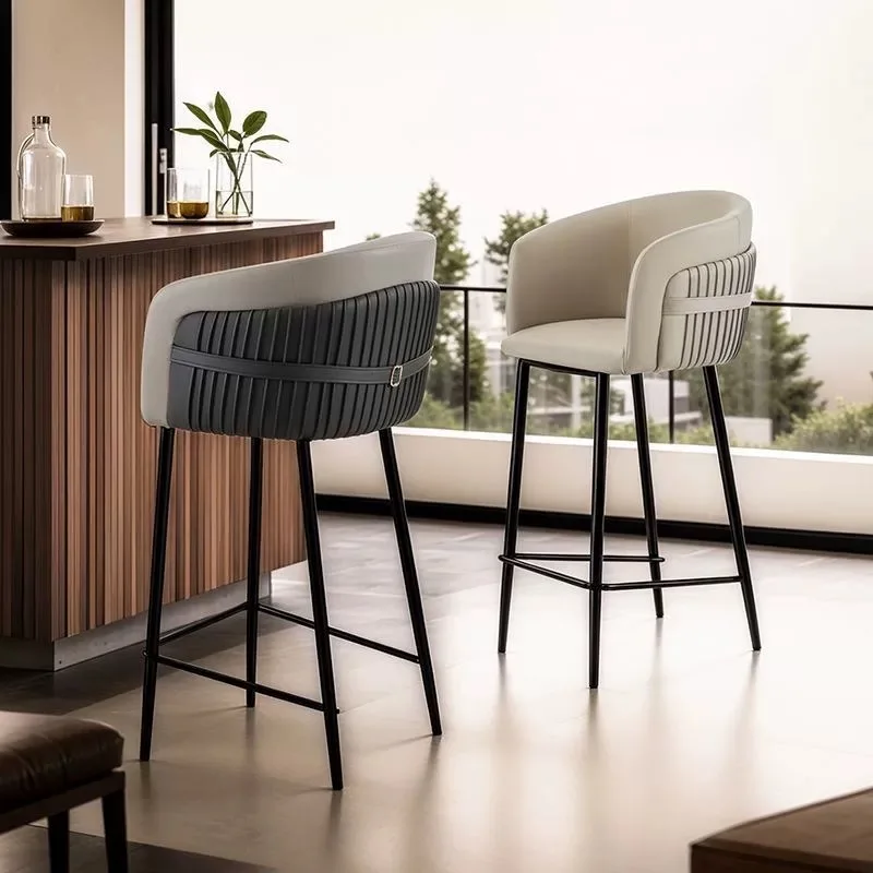 

Italian luxury high chair senior designer island bar chair with waist protection home bar furniture