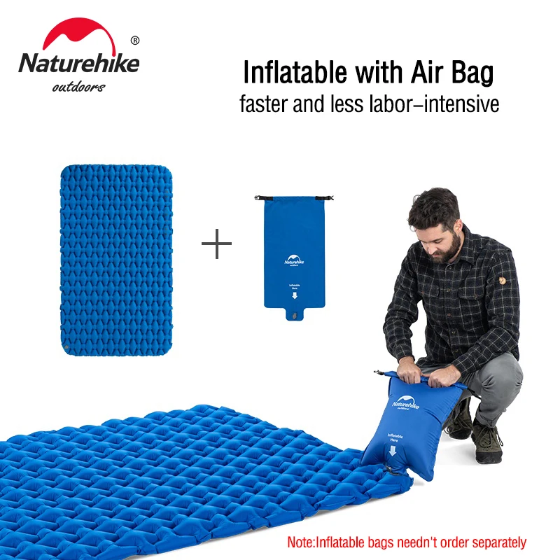 Imagem -03 - Naturehike-colchão de ar Inflável Ultraleve Camping Mat Cama de Dormir Nylon Dormir Pad