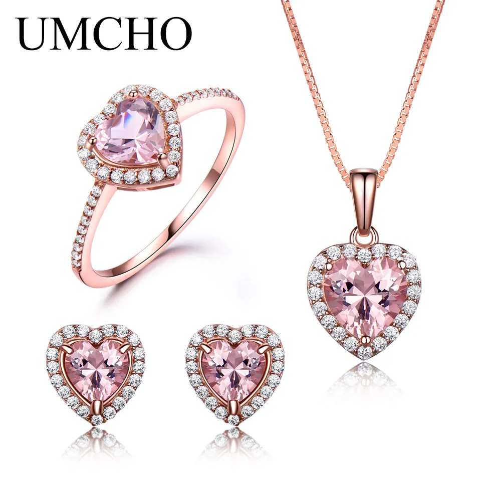 

Heart Jewelry Set Rose Gold Sets for Women 925 Sterling Silver Jewelry Romantic Love Valentine's Day Gift