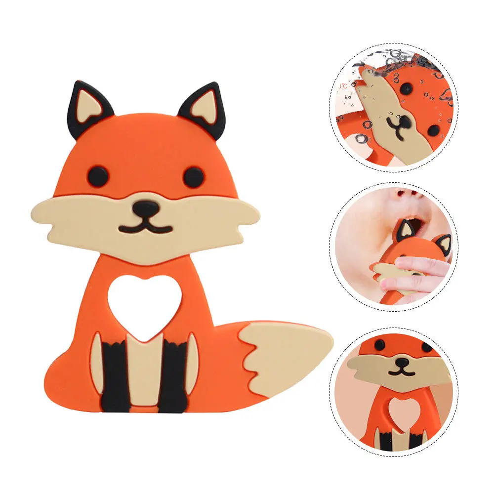 

Силиконовый прорезыватель в форме животного, детский аксессуар для прорезывания зубов, прочный молярный инструмент для младенцев, экологически чистый, легко чистится