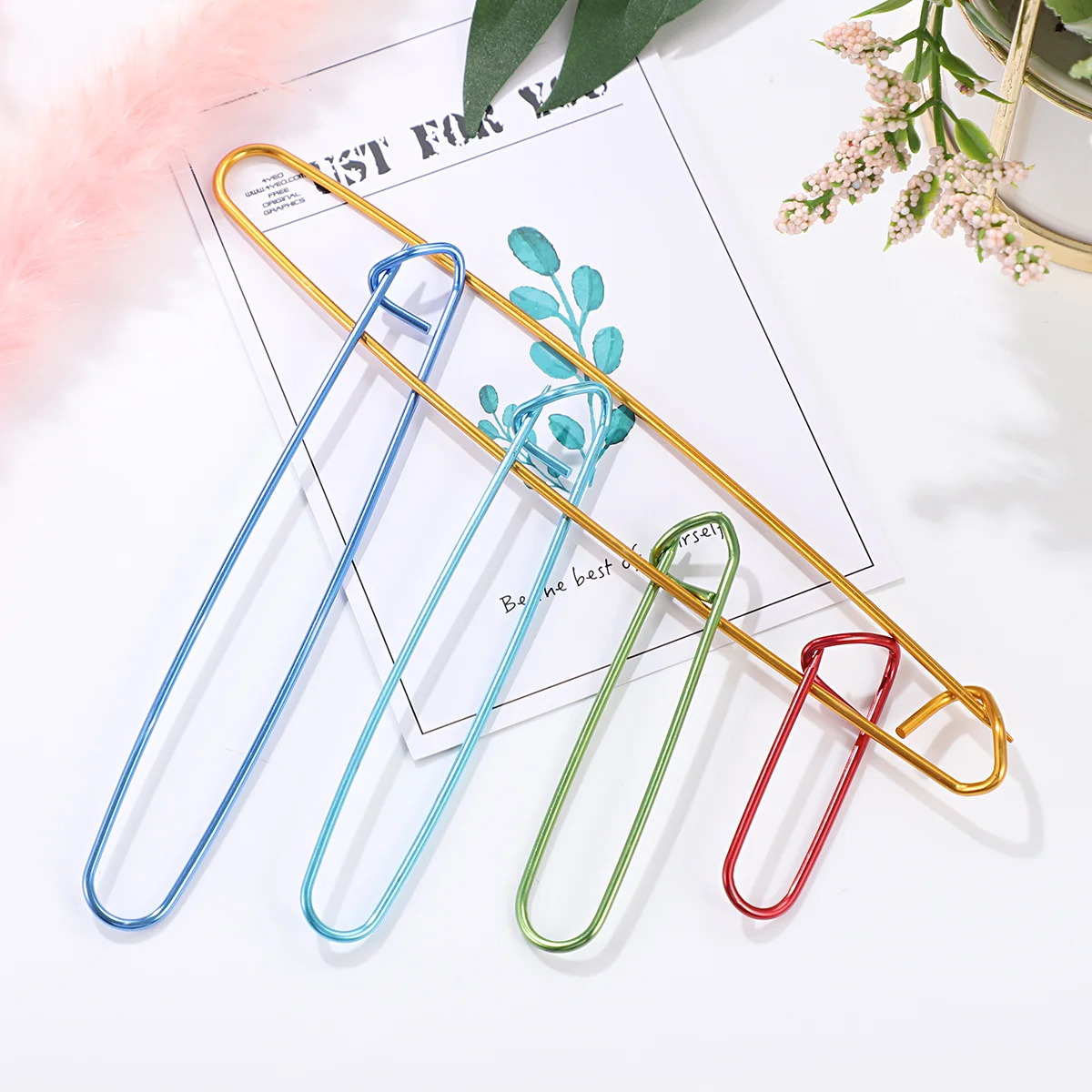 10pcs Stitch Holders for Knitting Crochet 6cm 9cm 12cm 15cm 20cm Aluminum Alloy Bright Colors Secure Locking Design Yarn Notions