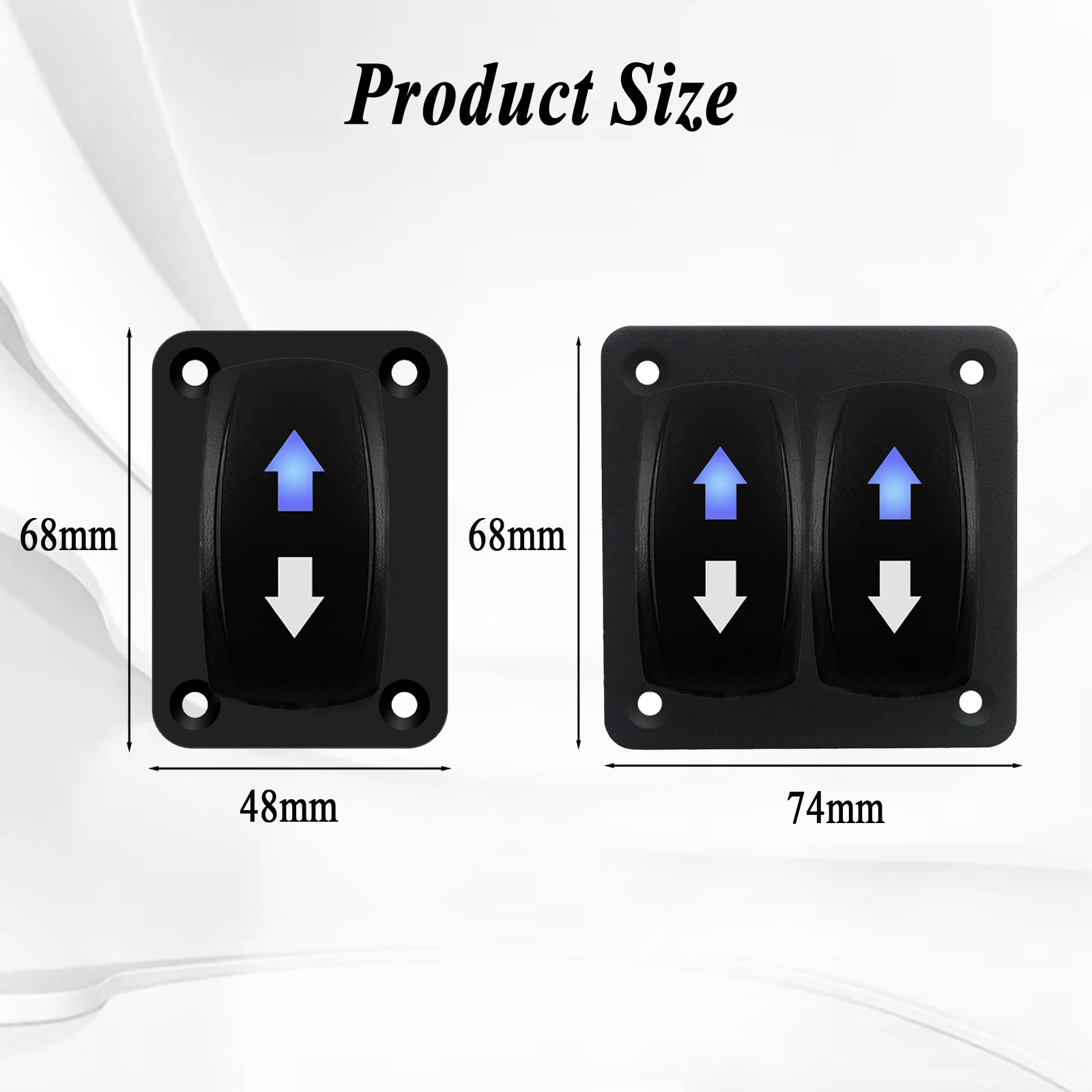 12V Car Boat Arrows Polarity Reverse Rocker Switch for Winch Linear Actuator 3 Way Momentary Switch UP Down Fixed Switch Panel