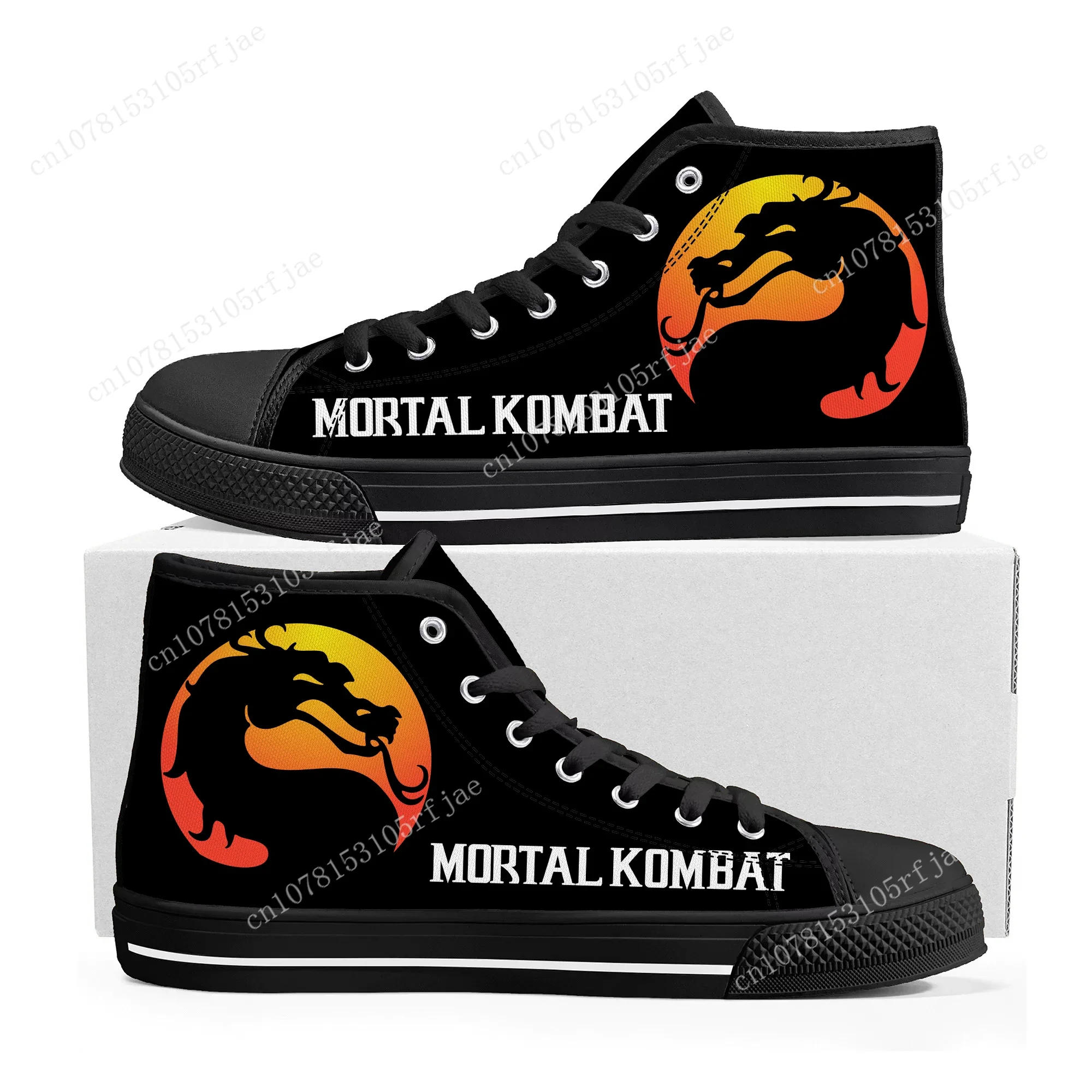 

Mortal Kombat High Top Sneakers Cartoon Game Mens Womens Teenager Fashion High Quality Canvas Sneaker Custom Built Couple Shoes