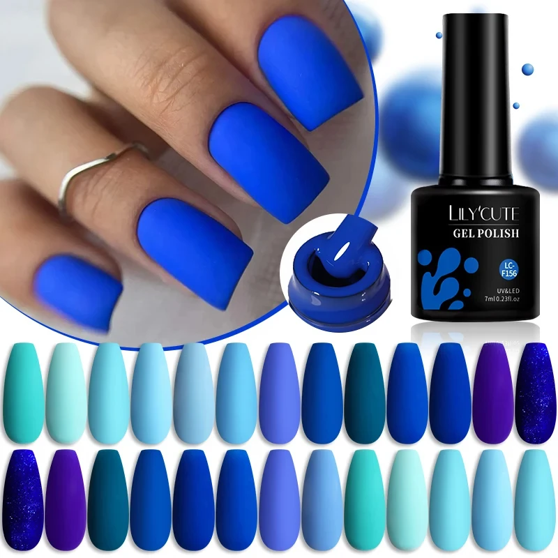 LIToxic-Verhéritage à Ongles Gel Semi-Continu, UV, Design Nail Art, Soak Off, Tout pour Manucure, Série Bleue, Circte, 7ml