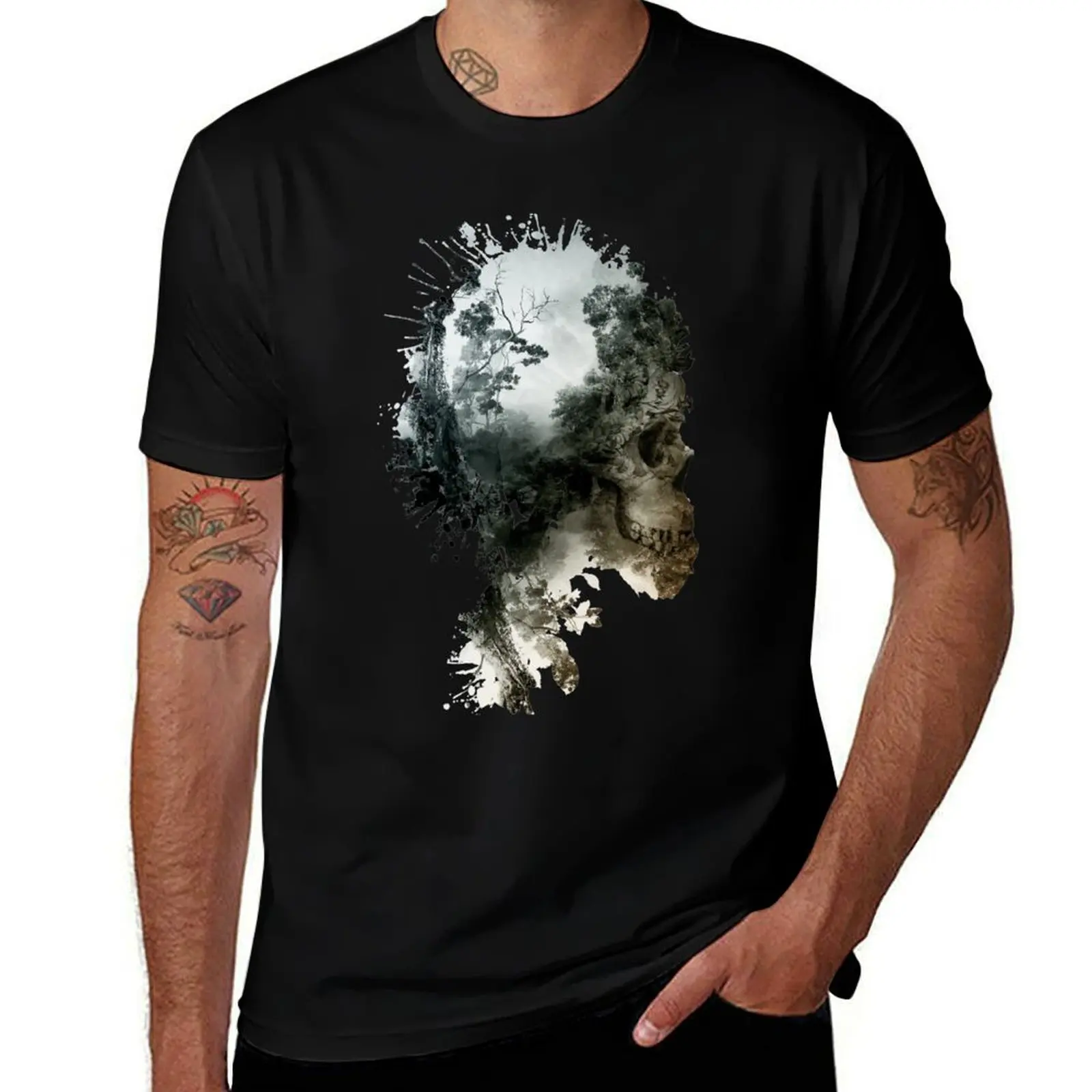 

Футболка Skull - Metamorphosis, черная хлопковая футболка, простая мужская упаковка, футболки для мужчин, хлопковая футболка