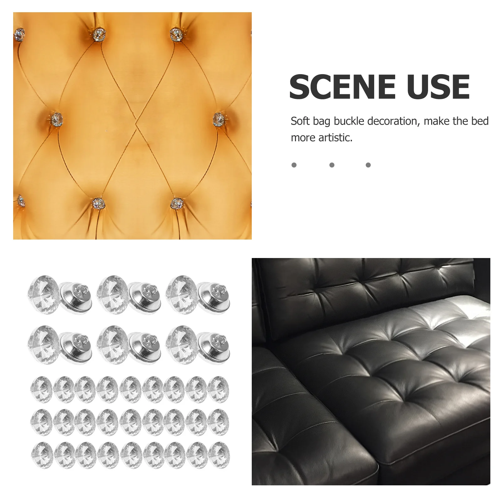 

50Pcs Crystal Button Decor Acrylic Buttons Small Sew on DIY Craft Decoration for Clothing Shoes Hats Jeans Backpack