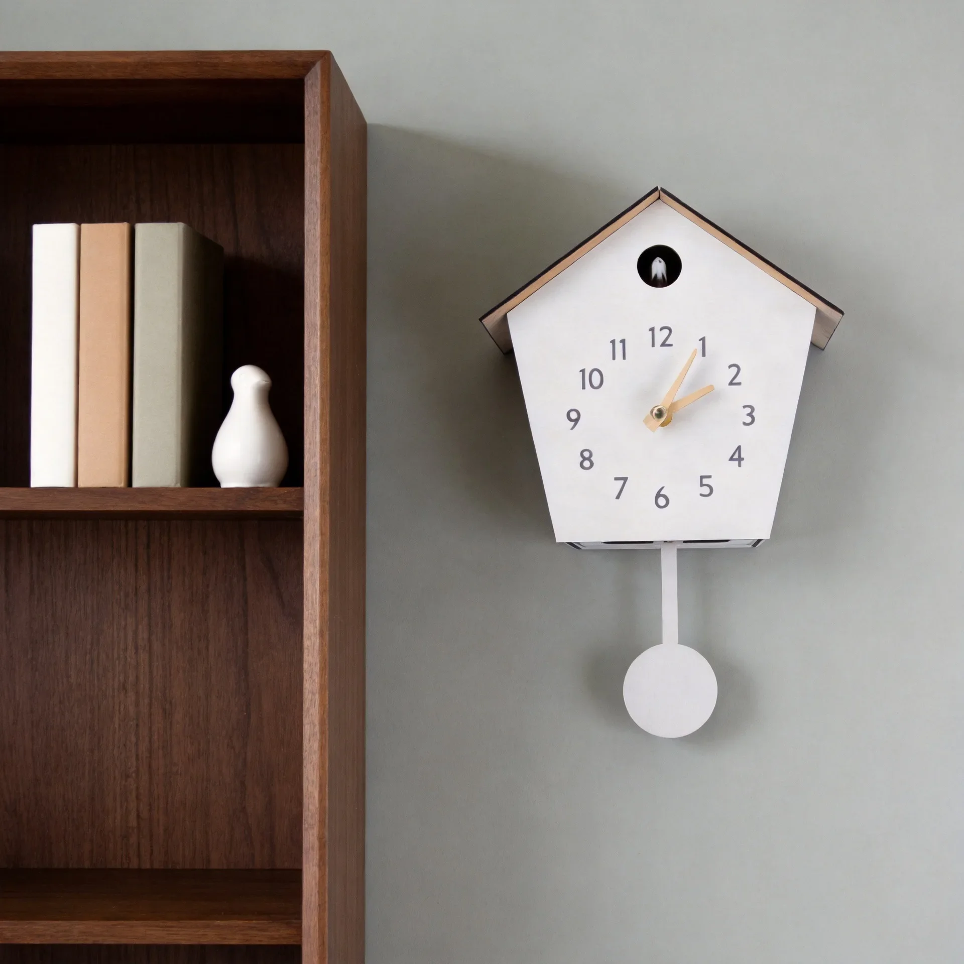 Pop up the cuckoo chime on the hour, wall clock cooing clocks, living room home light and thin