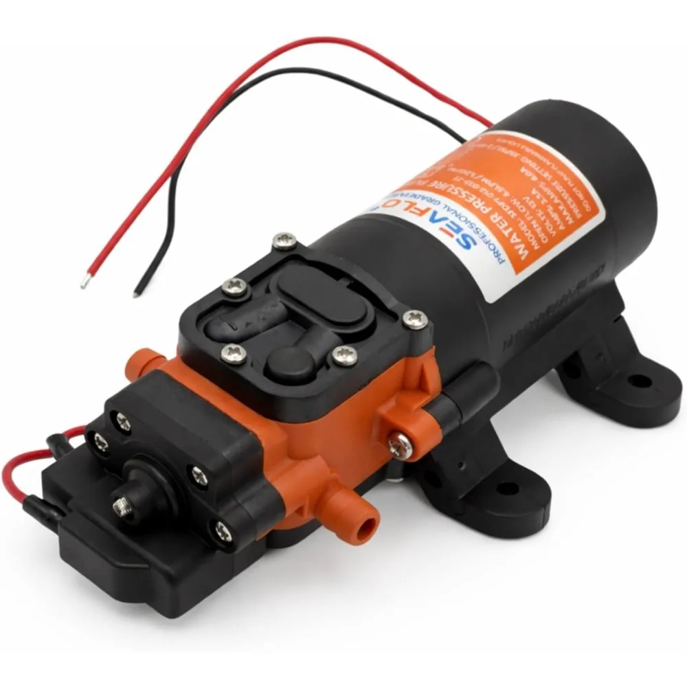 

21 Series 12V DC Water Pressure Diaphragm Pump 1.2 GPM 35 PSI Adjustable Self Priming Quiet for RV Boat Off Grid