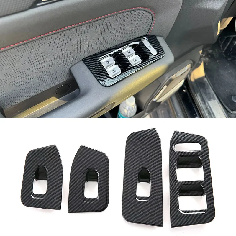 

ABS Carbon Fiber Patterned Glass Window Lifting Panel For Chery Jetour Traveller T2 2023 2024 Accessories Interior Protection