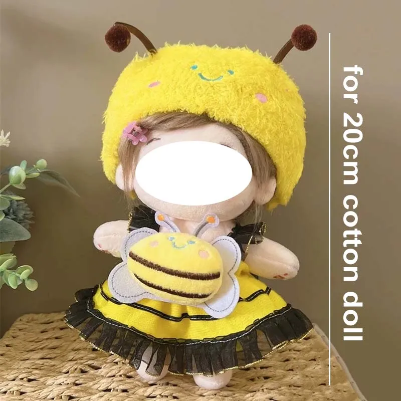 Adorável bonito conjunto de roupas de boneca de algodão para 20cm idol boneca roupas vestir-se acessórios boneca diy roupas fãs das crianças presentes