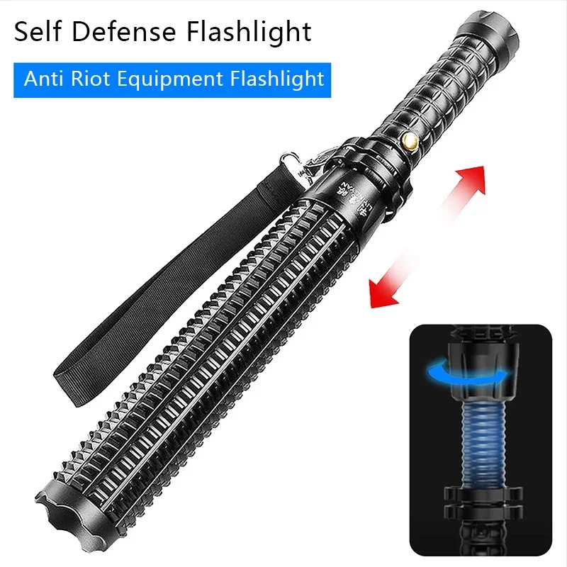 Self Defense Flashlight Stick, Waterproof Baseball Bat, Focusable for Emergency, Anti Riot Equipment