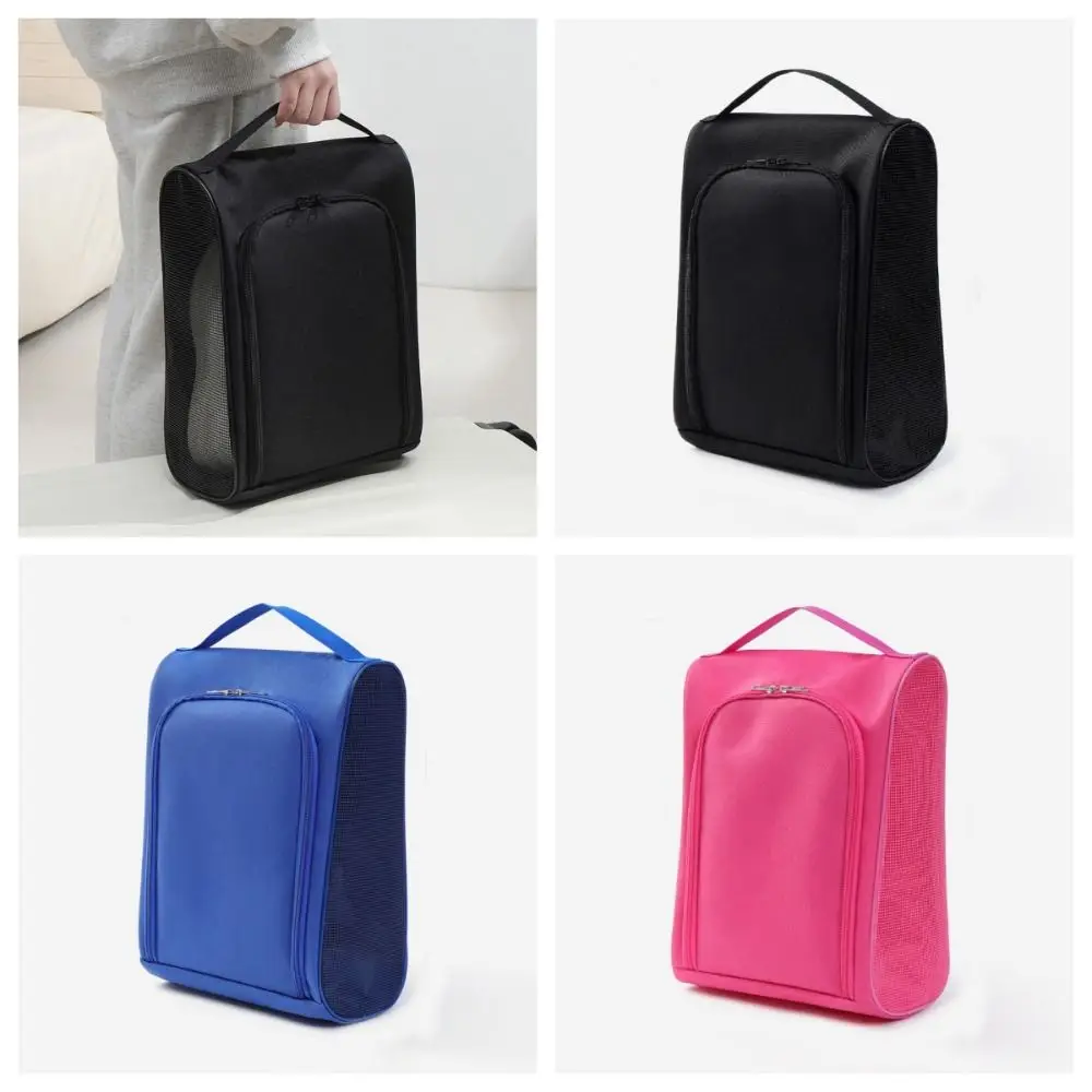 

Удобная сумка для хранения футбольных кроссовок с двумя молниями, ткань Оксфорд, ручные сумки для переноски обуви, складной дышащий органайзер для обуви для мужчин