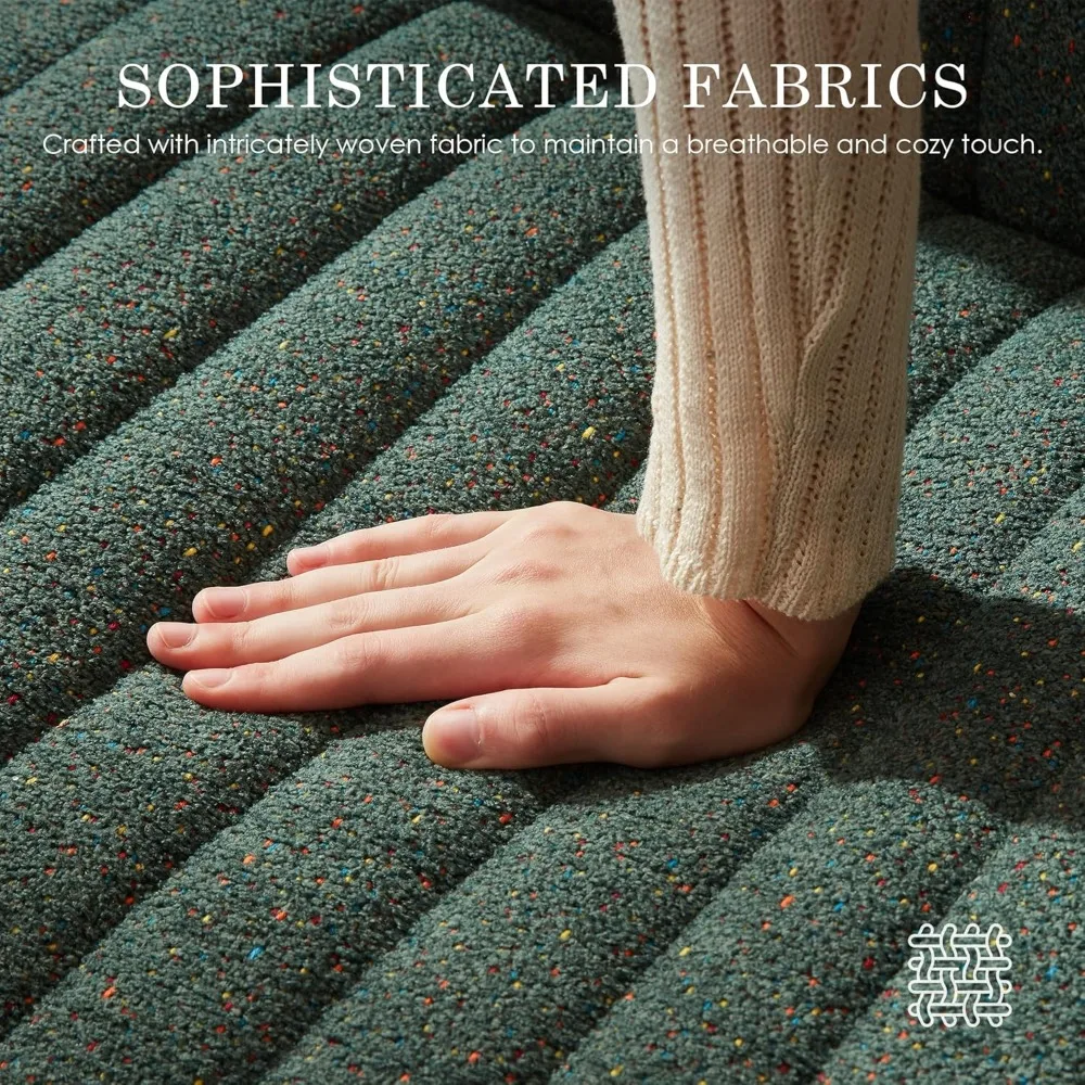 Criss Cross Chair with Wheels, Preminum Fabric and Pocket Spring Cushion, Adjustable Swivel Wide Seat Computer Chair, Morden De