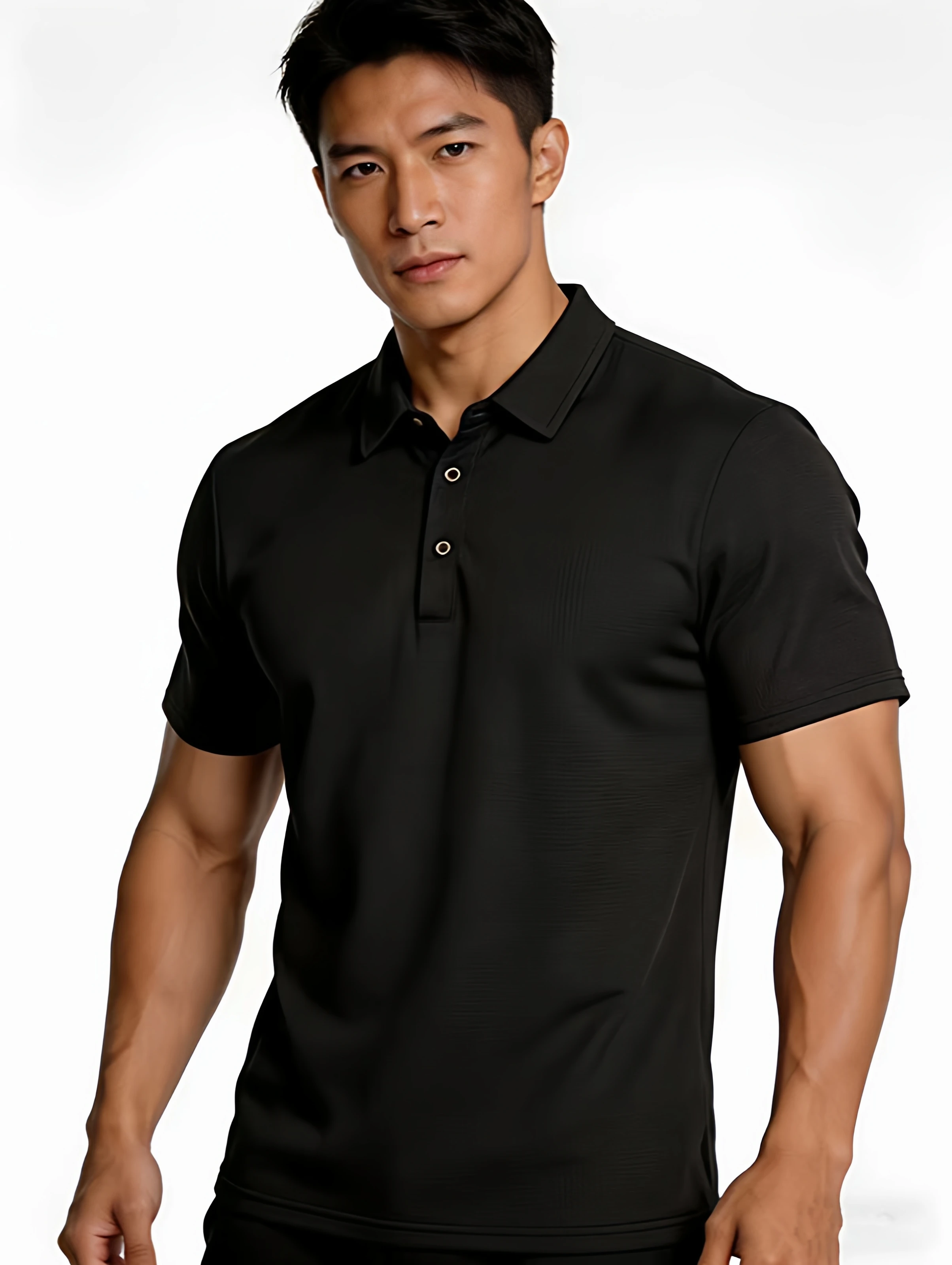 Ice Silk Quick Dry Elastic Fitness Training  Shirt Short Sleeve Men's  Uniform Turn down Collar Muscle Fighters
