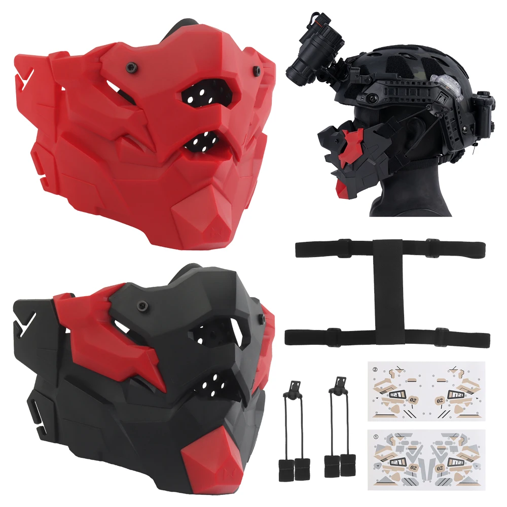 Demon plates variant Mask Mechanical Cyberpunk Mask for Holloween Cosplay Costume Holiday Party Tactical Movie Prors