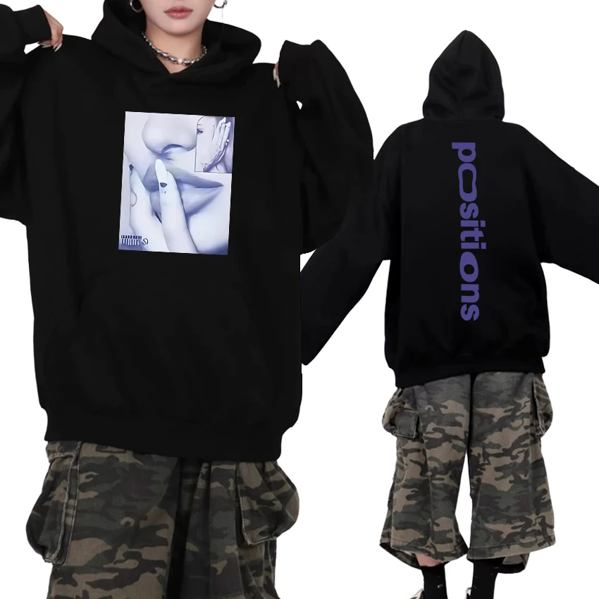 

Hot Singer Ariana Grande Positions Album Double Sided printed Hoodie New Men women fashion Y2k pullover Unisex Fleece Sweatshirt