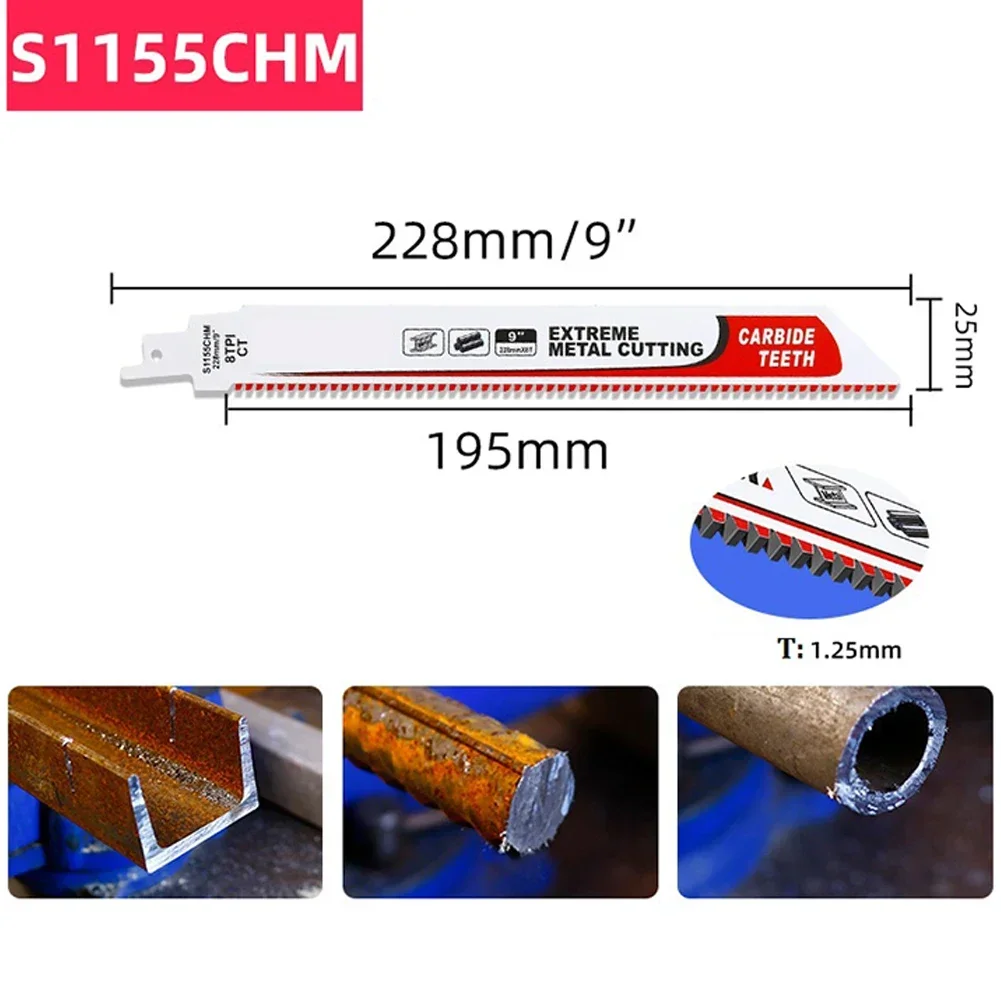 Cutting Metal Saw Blade Cutting Angle Iron For Reciprocating Saw For Saber Saw S1155CHM S955CHM Steel Bar Brand New