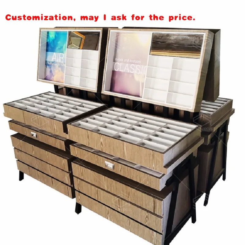 custom.Custom Factory-Made Optical Furniture Sunglasses Display Cabinet Modern Eyewear Boxes Shop Design Fashion Idea Optica