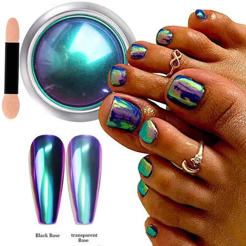 Imagen 1 del producto Red 0,3g espejo mágico cromado polvo para decoración de uñas camaleón chapado Aurora polvo para uñas concha fina frotamiento pigmento para uñas decoración SR5 @