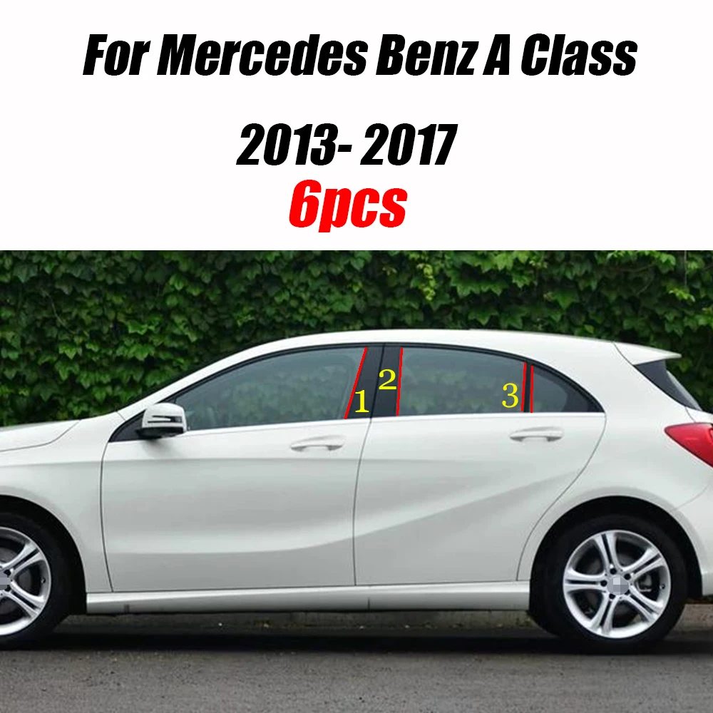 

Новое поступление 6 шт. накладки на окно BC наклейка на колонку подходит для Mercedes Benz класса A 2013 - 2017 полированные стойки