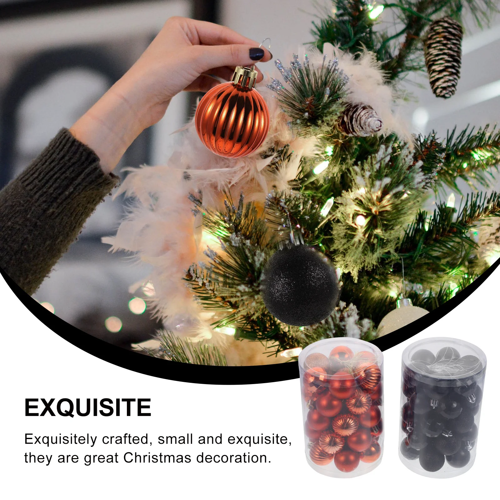 

68Pcs Christmas Ball Ornaments Exquisite Hanging Decoration Bright Colors Christmas Tree Party Supplies Festive Holiday Decor