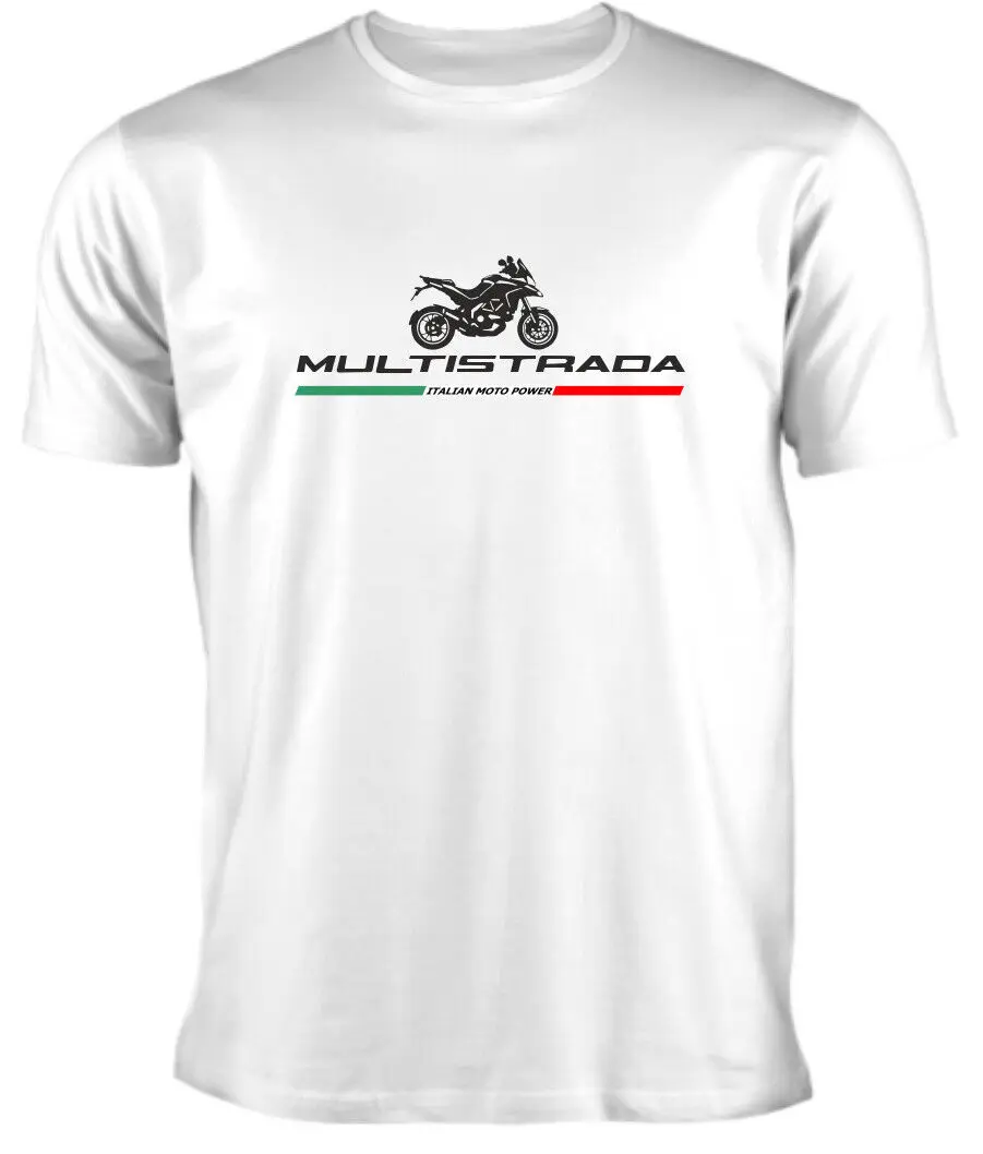 الإيطالية Multistrada دراجة نارية دراجة نارية المشجعين تي شيرت 100% القطن س الرقبة قصيرة الأكمام الصيف عادية قميص رجالي الشارع الشهير