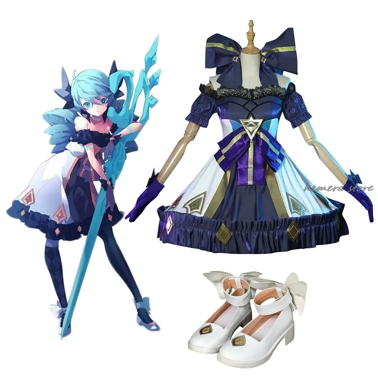 

КосплейGwen Косплей Игровой Костюм Игра Cos Косплей Новый Герой Гвен Готическое Платье Костюм Лолиты и Косплей Парик Наборы Для Ролевых Игр