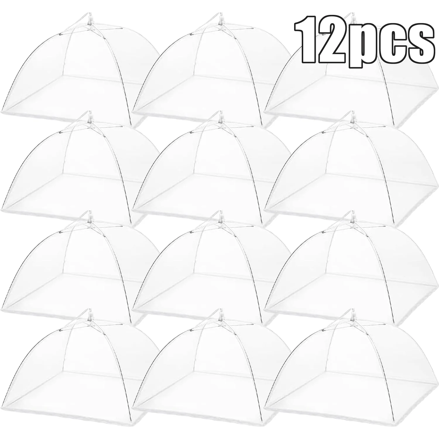 

[Foldable Mesh Food Cover] 12pcs Mesh Food Cover Set, Foldable Kitchen Food Cover for Home Use, Fly-Proof Food Cover
