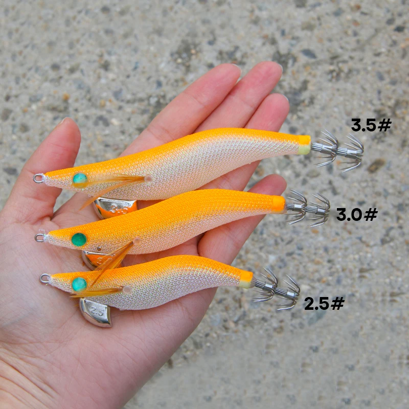 LETOYO 2.5-3.5# squid bait Luminous squid Jig Fishing Lure Artificial bait For Webfoot Octopus Cuttlefish sea fishing lure